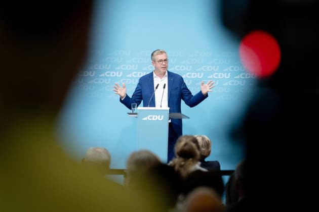 Wahlkampf-Schlussspurt, CDU, Konrad-Adenauer-Haus Berlin, Wahlkampf-Schlussspurt, CDU, Konrad-Adenauer-Haus, Spitzenkandidat CDU, Berlin, Stefan Evers Berlin Berlin GER