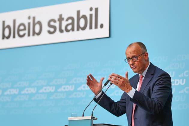 Berlin, Deutschland, 17.09.2026: Konrad-Adenauer-Haus: Wahlkampf-Schlussspurt der CDU: Bundeskanzler Friedrich Merz (CDU) Copyright: xdtsxNachrichtenagenturx dts_135244