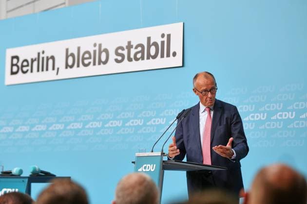 Berlin, Deutschland, 17.09.2026: Konrad-Adenauer-Haus: Wahlkampf-Schlussspurt der CDU: Bundeskanzler Friedrich Merz (CDU) Copyright: xdtsxNachrichtenagenturx dts_135242