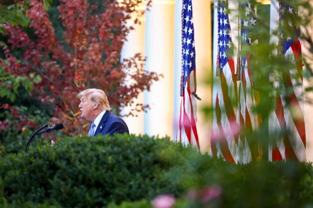 US President Trump speaks to hunters and fisherman in the Rose Garden US President Donald Trump arrives to deliver remarks to more than 100 hunters and fisherman at a dinner in the Rose Garden of the White House in Washington, DC, USA, 17 September 2026. The president spoke about lifting Biden-era restrictions on hunting and fishing on public lands. WASHINGTON DISTRICT OF COLUMBIA United States  Copyright: xPool ABACAx