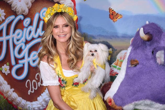 Heidi Klum mit Hund Fritz bei der Ankunft zur RTL TV-Show HeidiFest by Heidi Klum im Hofbräuhaus. München, 17.09.2026