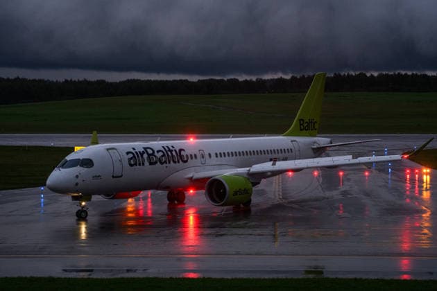 airBaltic files for bankruptcy protection VILNIUS, LITHUANIA - SEPTEMBER 17: An airBaltic aircraft is seen as the Latvia-based airline files for restructuring under Chapter 11 bankruptcy protection in the United States amid rising fuel costs and liquidity pressures, in Vilnius, Lithuania, on September 17, 2026. Yauhen Yerchak Anadolu Vilnius Lithuania. Editorial use only. Please get in touch for any other usage.  Copyright: x2026xAnadoluxYauhenxYerchakx