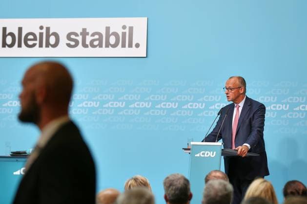 Berlin, Deutschland, 17.09.2026: Konrad-Adenauer-Haus: Wahlkampf-Schlussspurt der CDU: Bundeskanzler Friedrich Merz (CDU) Copyright: xdtsxNachrichtenagenturx dts_135239