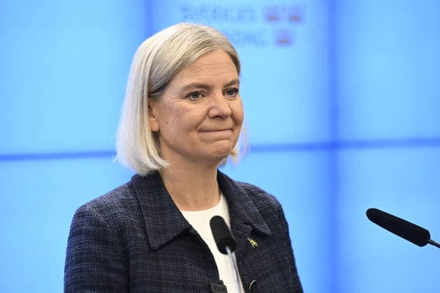 STOCKHOLM, SWEDEN 20260918 Magdalena Andersson (S) comments on her meeting with the Speaker during a press conference at the Riksdag STOCKHOLM, SWEDEN x10070x  Copyright: xJessicaxGow TTx MAGDALENA ANDERSSON (S) PRESSTRÄFF EYh0tUnKbi0