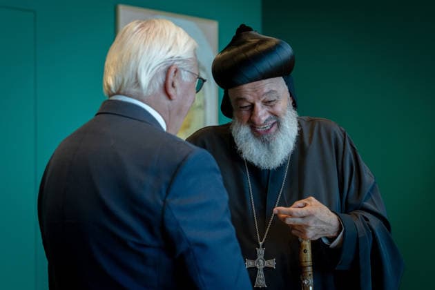 Ignatius Aphrem II., Patriarch der Syrisch-Orthodoxen Kirche, Bundespräsident, Frank-Walter Steinmeier Berlin, Amtssitz am Spreebogen, Bundespräsident, Frank-Walter Steinmeier, Ignatius Aphrem II., Patriarch der Syrisch-Orthodoxen Kirche von Antiochien Berlin Berlin GER
