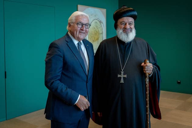 Ignatius Aphrem II., Patriarch der Syrisch-Orthodoxen Kirche, Bundespräsident, Frank-Walter Steinmeier Berlin, Amtssitz am Spreebogen, Bundespräsident, Frank-Walter Steinmeier, Ignatius Aphrem II., Patriarch der Syrisch-Orthodoxen Kirche von Antiochien Berlin Berlin GER