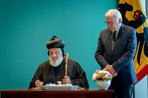 Ignatius Aphrem II., Patriarch der Syrisch-Orthodoxen Kirche, Bundespräsident, Frank-Walter Steinmeier Berlin, Amtssitz am Spreebogen, Bundespräsident, Frank-Walter Steinmeier, Ignatius Aphrem II., Patriarch der Syrisch-Orthodoxen Kirche von Antiochien Berlin Berlin GER