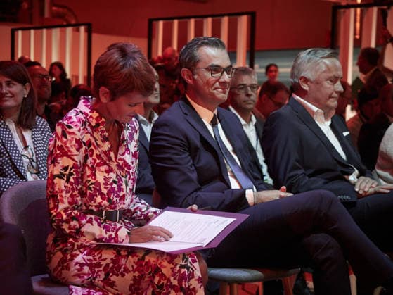 Volkswagen Navarra Announces the Start of Production for the Volkswagen ID. Cross Volkswagen Navarra President Michael Hobusch and Navarre President María Chivite during the presentation of the new model at the Volkswagen Navarra facility on September 18, 2026, in Pamplona, Navarra, Spain. The Volkswagen Navarra plant, located in the Landaben Industrial Park in Pamplona, begins mass production today of its new all-electric SUV, the Volkswagen ID Cross, marking a key milestone in the brand’s electrification. SEPTEMBER 18, 2026 Pamplona, Navarra Pamplona, Navarra, Spain  Copyright: xEduardoxParrax 7783383