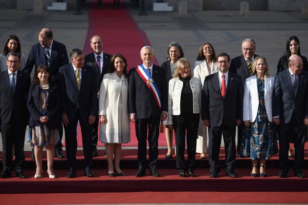 Santiago, September 18, 2026. The President of the Republic, Jose Antonio Kast, participates in a traditional official photo session with ministers and undersecretaries at the Plaza de la Constitución and the Patio de los Canones. Dragomir Yankovic, Aton Chile, Santiago, Chile. Aton 1191484  Copyright: DRAGOMIRxYANKOVIC ATONxCHILE