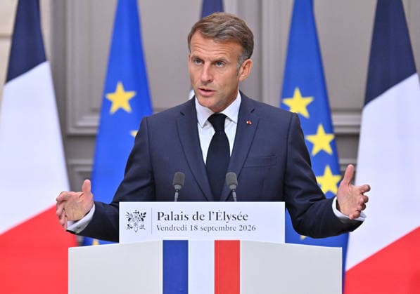 French President Emmanuel Macron speaks at a press conference following a meeting on the geopolitical situation and its consequences, which brought together candidates for the 2027 presidential election and party leaders at the Élysée Palace in Paris, France, on September 18, 2026. Emmanuel Macron called for the development of a plan to protect our critical infrastructure against Russian hybrid attacks. France’s President Emmanuel Macron addresses the audience during a press conference following a meeting with candidates for the 2027 presidential election and party leaders focused on the geopolitical situation and its consequences, at the Élysée Palace in Paris, France, on September 18, 2026. Emmanuel Macron requested the preparation of a  Copyright: xChristianxLiewigx xBestimagexChristianxLiewigx xBestimagex