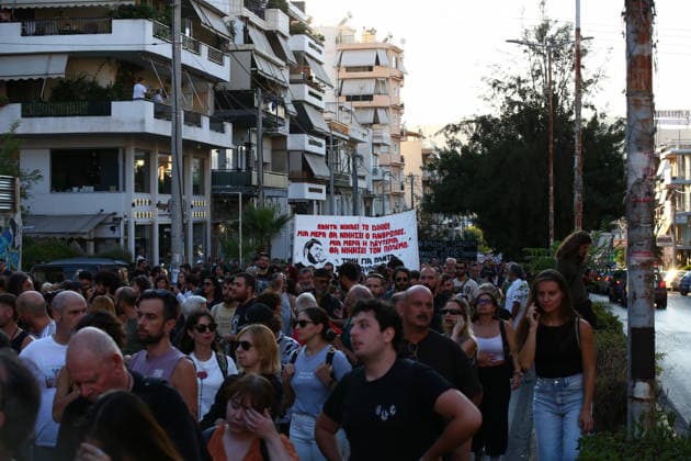 September 18, 2026, Keratsini, Attica, GREECE: People take part in an anti-fascist march marking the 13th anniversary of the murder of musician Pavlos Fyssas in Keratsini, near Athens, Greece, September 18, 2026. Fyssas, also known as Killah P, was murdered by Golden Dawn member Giorgos Roupakias on September 18, 2013. Keratsini GREECE - ZUMAx103 20260918_zip_x103_004 Copyright: xHarrisxXanthopoulosx