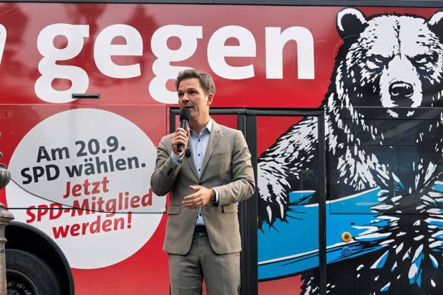 Berlin,18.09.2026, Wahlkampfabschluss der Berliner SPD mit Steffen Krach zur bevorstehenden Wahl zum Abgeordnetenhaus am 20.09.2026 am Stuttgarter Platz Wilmersdorfer Straße