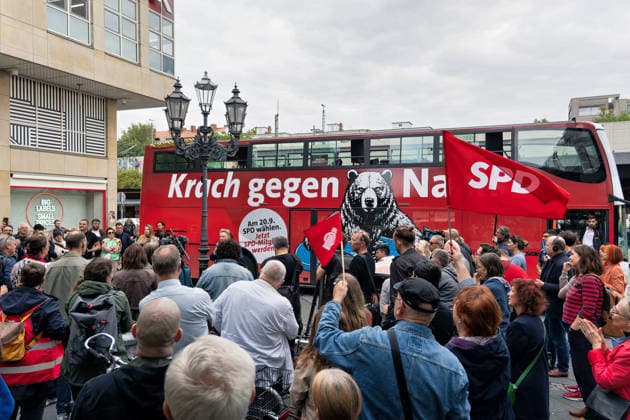 Berlin,18.09.2026, Wahlkampfabschluss der Berliner SPD mit Steffen Krach zur bevorstehenden Wahl zum Abgeordnetenhaus am 20.09.2026 am Stuttgarter Platz Wilmersdorfer Straße