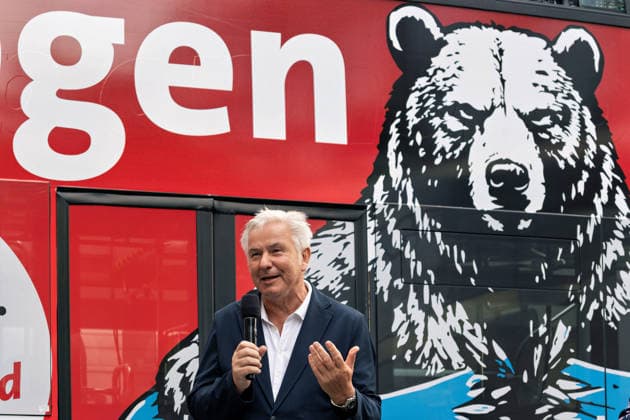 Berlin,18.09.2026, Wahlkampfabschluss der Berliner SPD mit Steffen Krach zur bevorstehenden Wahl zum Abgeordnetenhaus am 20.09.2026 am Stuttgarter Platz Wilmersdorfer Straße,Klaus Wowereit ist vor Ort