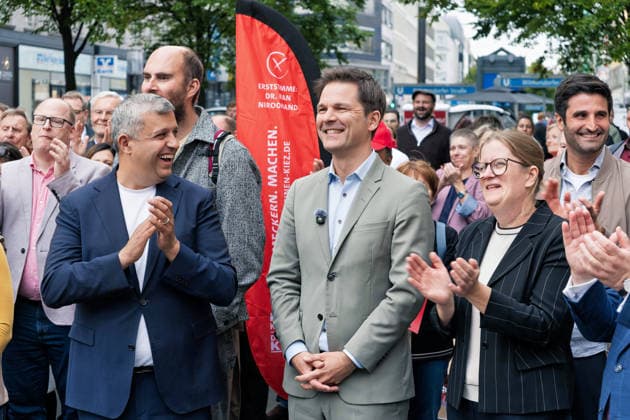 Berlin,18.09.2026, Wahlkampfabschluss der Berliner SPD mit Steffen Krach zur bevorstehenden Wahl zum Abgeordnetenhaus am 20.09.2026 am Stuttgarter Platz Wilmersdorfer Straße,Raed Saleh