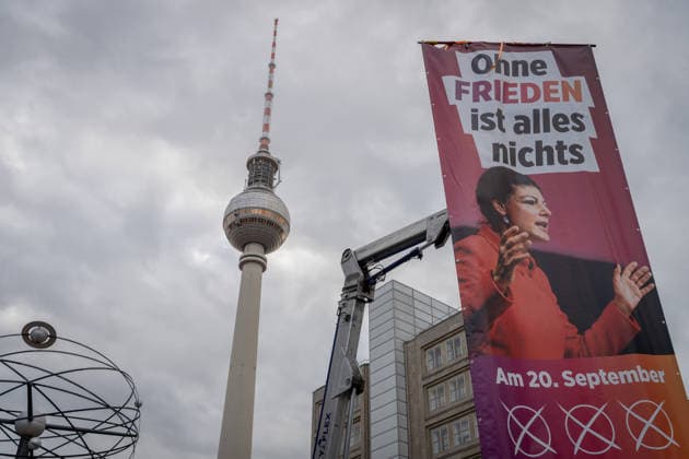 Wahlkampfabschluss, Alexanderplatz, BSW Berlin, Wahlkampfabschluss, Alexanderplatz, BSW, Bündnis Sahra Wagenknecht, Kundgebung Berlin Berlin GER