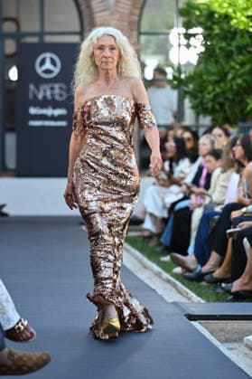 Maison Mesa - Mercedes Benz Fashion Week Madrid, Spain -18 Sept 2026 A model parades with Maison Mesa design during Mercedes Benz Fashion Week Madrid Cibeles Palace in Madrid. Madrid Spain Copyright: xAtilanoxGarciax xSOPAxImagesx PHOTO08638