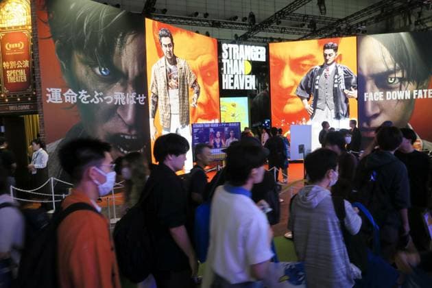 Tokyo Game Show Visitors gather at the Sega booth as the Tokyo Game Show opens to the public for a three-day run at Makuhari Messe convention center in Chiba, near Tokyo, on Sept. 19, 2026.  A14AA0005627904P