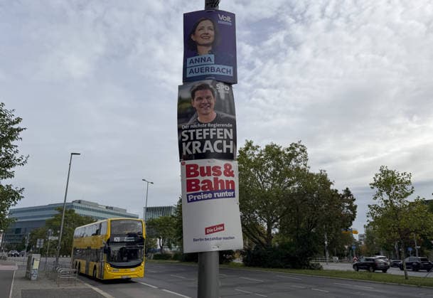 Ahead of Berlin House of Representatives election BERLIN, GERMANY - SEPTEMBER 19: Election campaign posters featuring political parties and candidates are displayed on streets across the city ahead of the Berlin House of Representatives election to be held in Berlin, Germany, on September 19, 2026. Halil Sagirkaya Anadolu Berlin Germany. Editorial use only. Please get in touch for any other usage.  Copyright: x2026xAnadoluxHalilxSagirkayax