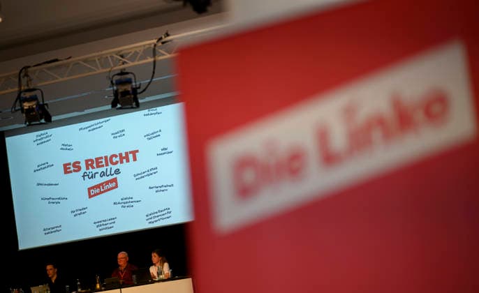 Feature, Es reicht für alle Übersicht. Die Linke NRW Landesparteitag, vom 19.09. - 20.09.2026 in Mülheim an der Ruhr Deutschland. Stadthalle