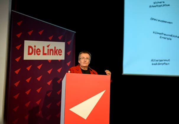Kathrin Vogler (Sprecherin, Landesvorsitzende) bei der Generaldebatte, am 19.09.2026 Die Linke NRW Landesparteitag, vom 19.09. - 20.09.2026 in Mülheim an der Ruhr Deutschland. Stadthalle