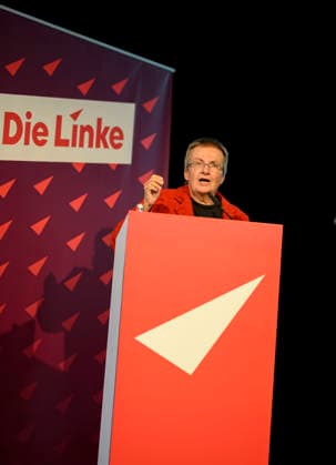 Kathrin Vogler (Sprecherin, Landesvorsitzende) bei der Generaldebatte, am 19.09.2026 Die Linke NRW Landesparteitag, vom 19.09. - 20.09.2026 in Mülheim an der Ruhr Deutschland. Stadthalle