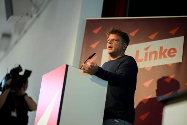 Sebastian Merkens (Landesgeschäftsführer und Spitzenkandidat Landtagswahl NRW 2027) bei der Generaldebatte, am 19.09.2026 Die Linke NRW Landesparteitag, vom 19.09. - 20.09.2026 in Mülheim an der Ruhr Deutschland. Stadthalle