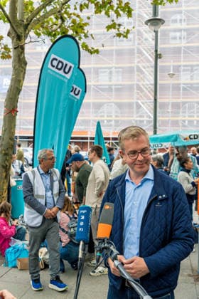 Berlin,19.09.2026, Wahlkampfabschluss der Berliner CDU mit Stefan Evers zur bevorstehenden Wahl zum Abgeordnetenhaus am 20.09.2026 am Hermann-Ehlers-Platz