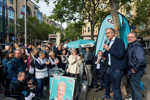 Berlin,19.09.2026, Wahlkampfabschluss der Berliner CDU mit Stefan Evers zur bevorstehenden Wahl zum Abgeordnetenhaus am 20.09.2026 am Hermann-Ehlers-Platz