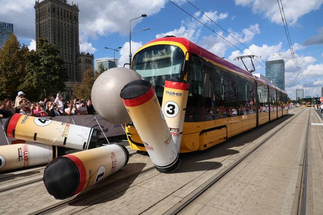 TRAM-EM 2026 European Tram Driver Championships in Warsaw Photo. Dawid Wolski East News, The 12th European Tram Driver Championship in front of the Palace of Culture and Science on Marsza?kowska Street, on 19 September 2026. The competition will feature 26 teams from European cities and an Australian team from Melbourne. Each city was represented by two-person teams, consisting of a female and a male train operator. They competed in events that required precision and attention to detail?qualities essential for the day-to-day work of a train operator. EN_01684519_0014 