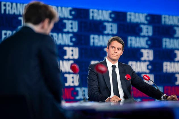 Gabriel Attal on Franc-Jeu - Paris Gabriel Attal during an interview for Franc Jeu on France 2 channel in Paris, France on September 20, 2026. Photo by Eliot Blondet ABACAPRESS.COM Paris France France  Copyright: xBlondetxEliot ABACAx