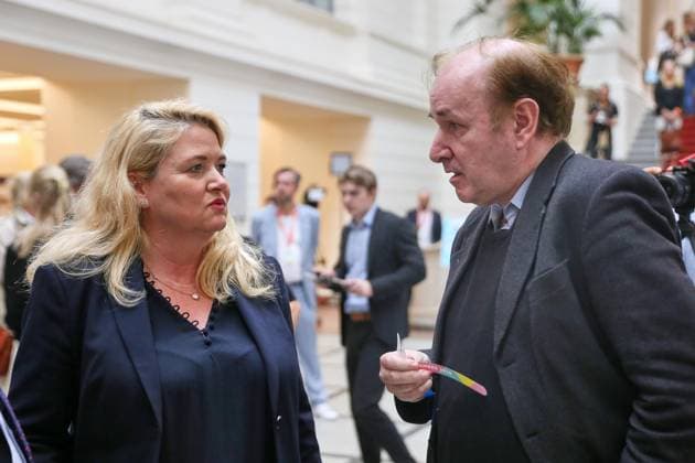 Berlin, Deutschland, 20.09.2026: Abgeordnetenhaus: Wahl zum Abgeordnetenhaus von Berlin 2026: AfD-Spitzenkandidatin Kristin Brinker und Gottfried Curio, AfD Copyright: xdtsxNachrichtenagenturx dts_135359