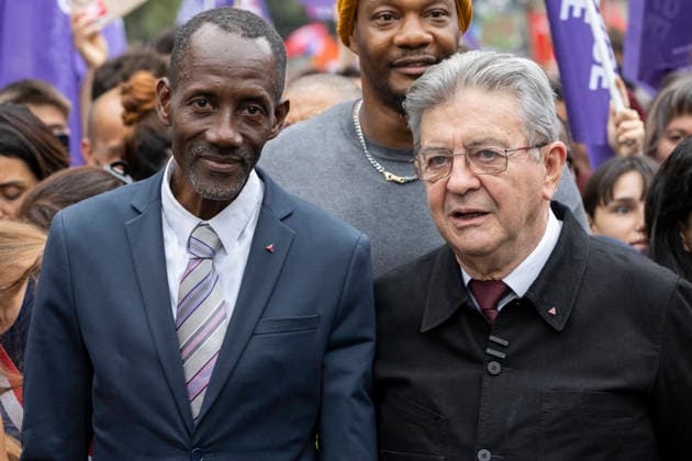 Demonstration Against Police Violences and Impunity - Paris Bally Bagayoko, LFI mayor of Saint Denis and French left-wing party La France Insoumise (LFI) founder and candidate in France’s 2027 presidential election Jean-Luc Melenchon takes part in a march against the bill dubbed the permis de tuer (license to kill), which would grant police and gendarmes a presumption of legitimate self-defence when using firearms, called by a coalition including Amnesty International France, the Ligue des droits de l Homme (Human Rights League) and the SAVE collective, in Paris, on September 20, 2026.Photos by Jeremy Paoloni ABACAPRESS.COM Paris France  Copyright: xPaolonixJeremy ABACAx