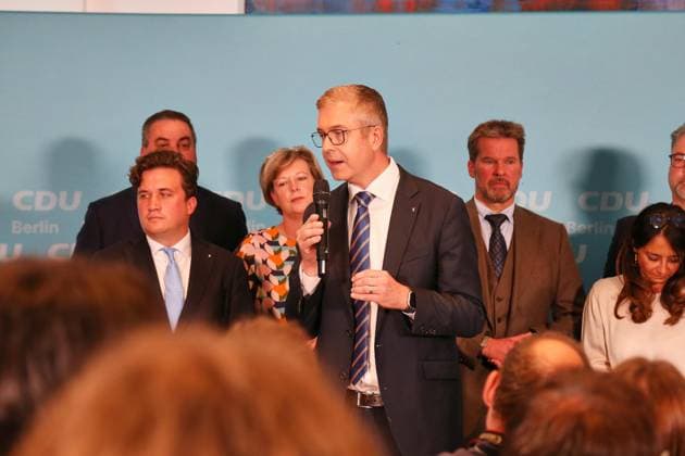 Berlin, Deutschland, 20.09.2026: Abgeordnetenhaus: Wahl zum Abgeordnetenhaus von Berlin 2026: Stefan Evers auf der CDU-Wahlparty Copyright: xdtsxNachrichtenagenturx dts_135406