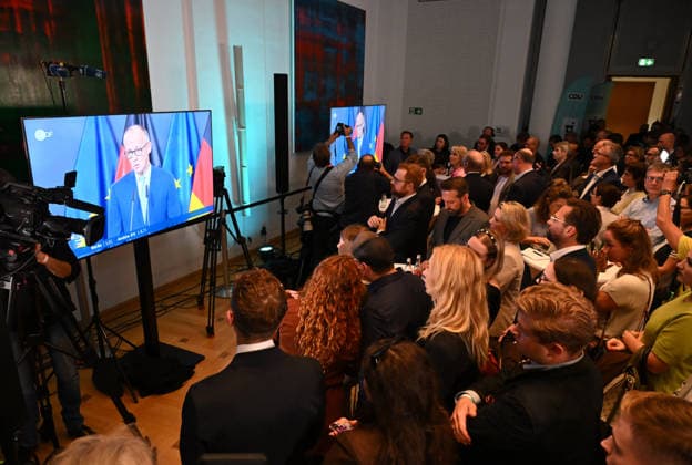 CDU election night event in Berlin BERLIN, GERMANY - SEPTEMBER 20: CDU lead candidate Stefan Evers and party members follow the election results at the Berlin House of Representatives in Berlin, Germany, on September 20, 2026. Volodymyr Sindieiev Anadolu Berlin Germany. Editorial use only. Please get in touch for any other usage.  Copyright: x2026xAnadoluxVolodymyrxSindieievx