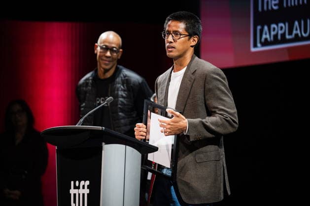September 20, 2026, Toronto, On, Canada: Serville Poblete receives the Best Canadian Feature Film Award for Sunburn during the TIFF Awards at the Toronto International Film Festival in Toronto, on Sunday, Sept. 20, 2026. Toronto Canada  - ZUMAc35_ 20260920_zaf_c35_052 Copyright: xLauraxProctorx