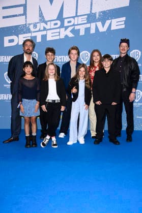 David Dietl, Ai Vy Bui, Nicholas Jonah Peter, Bela Louis Plass, Camille Moltzen, Lara Toni Lüdders, Zahide Kayaci, Kilian Kasa und Merlin Sandmeyer bei der Premiere des Kinofilms Emil und die Detektive im Kino in der KulturBrauerei. Berlin, 20.09.2026