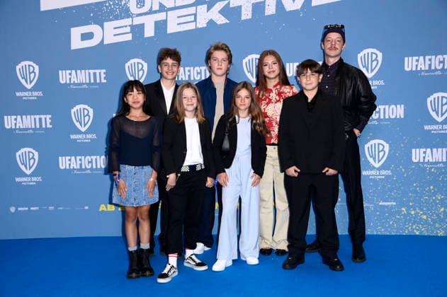 Ai Vy Bui, Nicholas Jonah Peter, Bela Louis Plass, Camille Moltzen, Lara Toni Lüdders, Zahide Kayaci, Kilian Kasa und Merlin Sandmeyer bei der Premiere des Kinofilms Emil und die Detektive im Kino in der KulturBrauerei. Berlin, 20.09.2026