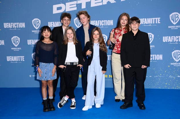 Ai Vy Bui, Nicholas Jonah Peter, Bela Louis Plass, Camille Moltzen, Lara Toni Lüdders, Zahide Kayaci und Kilian Kasa bei der Premiere des Kinofilms Emil und die Detektive im Kino in der KulturBrauerei. Berlin, 20.09.2026