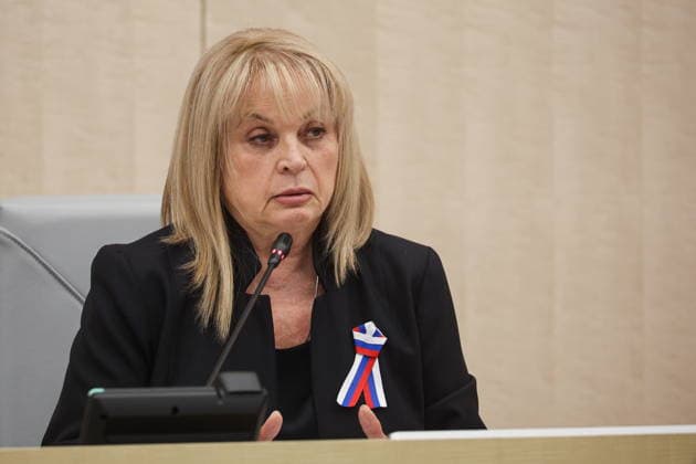 RUSSIA, MOSCOW - SEPTEMBER 20, 2026: Russian Central Election Commission (CEC) Chairwoman Ella Pamfilova is seen at the Russian CEC Information Centre during the 2026 Singe Voting Day, which lasted from 18 to 20 September. Russian citizens went to the polls to elect members of the Russian State Duma of the 9th convocation, as well as to vote in regional parliamentary and local government elections. Maxim Grigoryev TASS  98040777