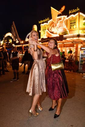 Verena Kerth and Claudia Obert during the 2026 Oktoberfest in front of the Almauftrieb at Theresienwiese on September 20, 2026 in Munich, Germany Oktoberfest - the Almauftrieb at Theresienwiese in Munich, Germany