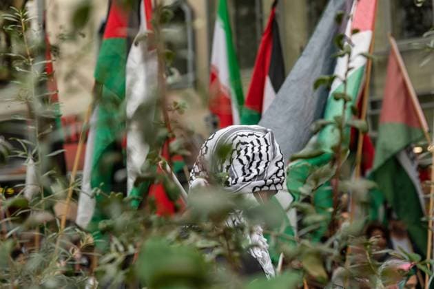 September 19, 2026, Berlin, Germany: BERLIN, GERMANY, SEPTEMBER 19, 2026: Pro-Palestinian demonstrators march through BerlinÃ¢â‚¬â ¢s SchoÂ¶neberg district during a protest in solidarity with Palestinians and against IsraelÃ¢â‚¬â ¢s military actions. Organizers and participants called for an end to the war and accused Israel of genocide and ethnic cleansing in the occupied Palestinian territories. Around 400 people took part in the demonstration, according to the photographer. Berlin Germany - ZUMAq101 20260919_zna_q101_357 Copyright: xAndro SxTrujillox