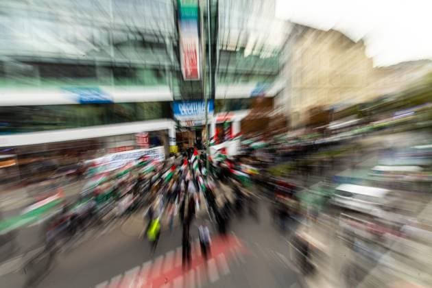September 19, 2026, Berlin, Germany: BERLIN, GERMANY, SEPTEMBER 19, 2026: Pro-Palestinian demonstrators march through BerlinÃ¢â‚¬â ¢s SchoÂ¶neberg district during a protest in solidarity with Palestinians and against IsraelÃ¢â‚¬â ¢s military actions. Organizers and participants called for an end to the war and accused Israel of genocide and ethnic cleansing in the occupied Palestinian territories. Around 400 people took part in the demonstration, according to the photographer. Berlin Germany - ZUMAq101 20260919_zna_q101_355 Copyright: xAndro SxTrujillox