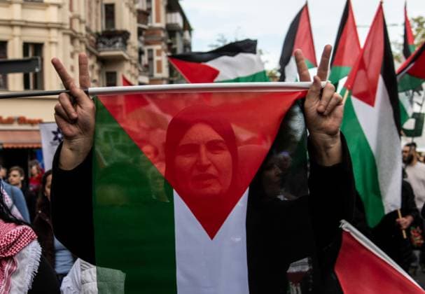 September 19, 2026, Berlin, Germany: BERLIN, GERMANY, SEPTEMBER 19, 2026: Pro-Palestinian demonstrators march through BerlinÃ¢â‚¬â ¢s SchoÂ¶neberg district during a protest in solidarity with Palestinians and against IsraelÃ¢â‚¬â ¢s military actions. Organizers and participants called for an end to the war and accused Israel of genocide and ethnic cleansing in the occupied Palestinian territories. Around 400 people took part in the demonstration, according to the photographer. Berlin Germany - ZUMAq101 20260919_zna_q101_341 Copyright: xAndro SxTrujillox
