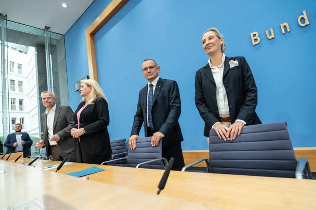 Alice Weidel, Bundesvorsitzende AfD, während der Bundespressekonferenz;Bundespressekonferenz in Berlin - Wahlnachlese nach den Landtagswahlen in Mecklenburg-Vorpommern und Berlin, Berlin Berlin Deutschland Haus der Bundespressekonferenz