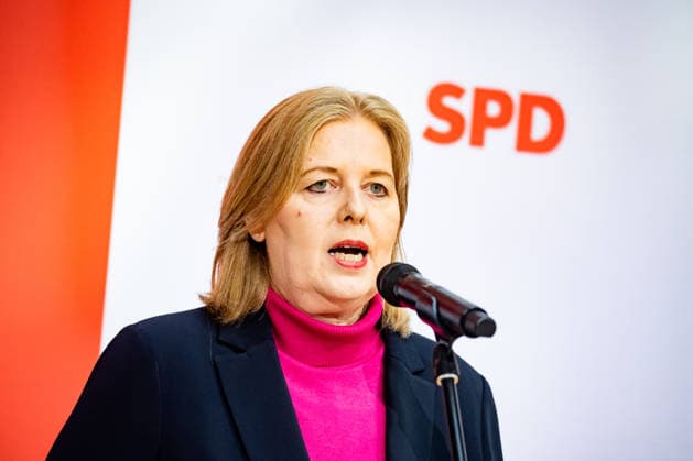 Parteivorsitzende der SPD Bärbel Bas bei einer Pressekonferenz im Willy-Brandt-Haus in Berlin am 21. September 2026. Reaktionen auf den Landtagswahlen in Mecklenburg-Vorpommern und Berlin