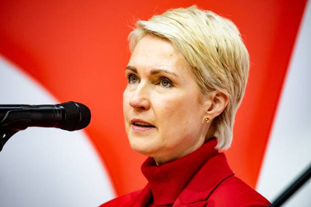Spitzenkandidatin der SPD in Mecklenburg-Vorpommern Manuela Schwesig bei einer Pressekonferenz im Willy-Brandt-Haus in Berlin am 21. September 2026. Reaktionen auf den Landtagswahlen in Mecklenburg-Vorpommern und Berlin