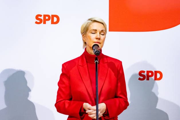 Spitzenkandidatin der SPD in Mecklenburg-Vorpommern Manuela Schwesig bei einer Pressekonferenz im Willy-Brandt-Haus in Berlin am 21. September 2026. Reaktionen auf den Landtagswahlen in Mecklenburg-Vorpommern und Berlin