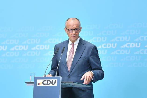 Berlin, Deutschland, 21.09.2026: Konrad-Adenauer-Haus: Pressekonferenz in der CDU-Bundesgeschäftsstelle nach Landtagswahlen in Mecklenburg-Vorpommern und Berlin: Bundeskanzler Friedrich Merz (CDU) Copyright: xdtsxNachrichtenagenturx dts_135760