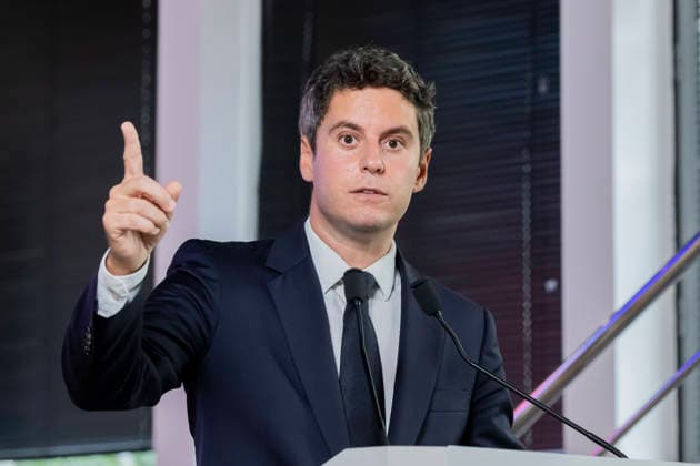 Paris, France September 21, 2026 - Press conference held by the Renaissance Party to announce new members of the campaign team for the upcoming presidential election. Gabriel Attal, the Renaissance Party candidate, is projected to receive 12 to 12.5 percent of the vote in the upcoming French presidential election, according to recent polls - Gabriel Attal POLITIQUE, ATTAL, RENAISSANCE,  Copyright: xVincentxIsorex